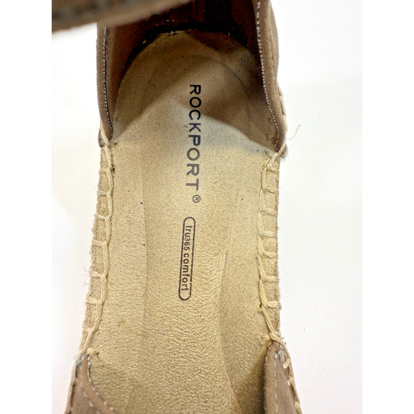Rockport Marah Taupe Wedge Sandals Women's Size 7 Peep Toe Adjustable Cushioned - Picture 5 of 8